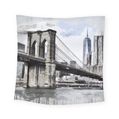 City Skyline Skyline City Cityscape Square Tapestry (small)