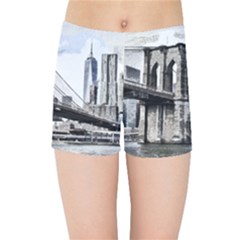 City Skyline Skyline City Cityscape Kids Sports Shorts