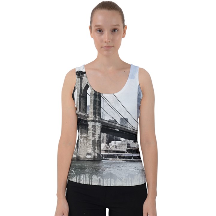 City Skyline Skyline City Cityscape Velvet Tank Top