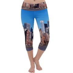 Skyscraper Architecture City Capri Yoga Leggings by Simbadda