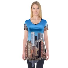 Skyscraper Architecture City Short Sleeve Tunic  by Simbadda