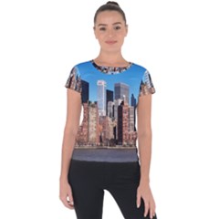 Skyscraper Architecture City Short Sleeve Sports Top  by Simbadda