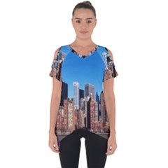 Skyscraper Architecture City Cut Out Side Drop Tee by Simbadda