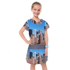 Skyscraper Architecture City Kids  Drop Waist Dress by Simbadda