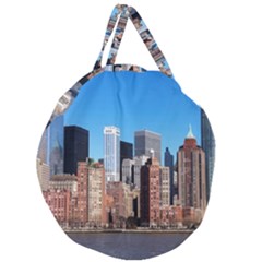 Skyscraper Architecture City Giant Round Zipper Tote by Simbadda