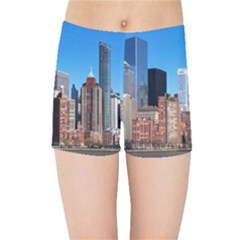 Skyscraper Architecture City Kids Sports Shorts by Simbadda