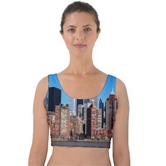 Skyscraper Architecture City Velvet Crop Top by Simbadda