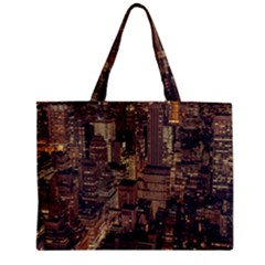 New York City Skyline Nyc Zipper Mini Tote Bag by Simbadda