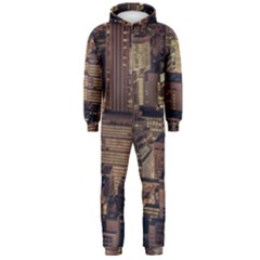 New York City Skyline Nyc Hooded Jumpsuit (men)  by Simbadda