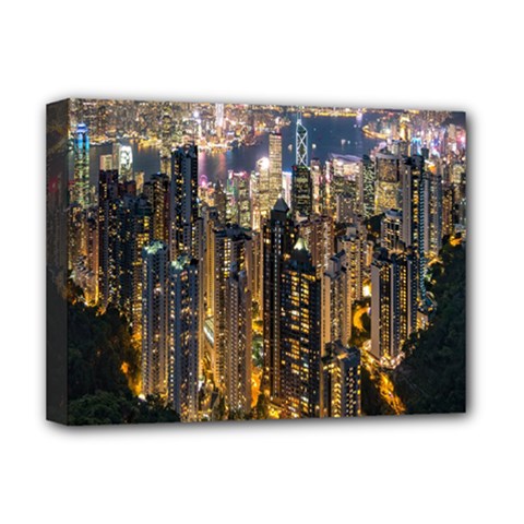 Panorama Urban Landscape Town Center Deluxe Canvas 16  X 12   by Simbadda