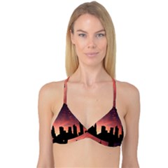 Skyline Panoramic City Architecture Reversible Tri Bikini Top by Simbadda