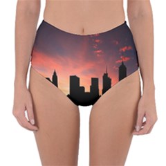 Skyline Panoramic City Architecture Reversible High-waist Bikini Bottoms by Simbadda