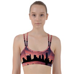 Skyline Panoramic City Architecture Line Them Up Sports Bra by Simbadda