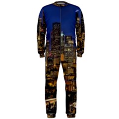 Skyline Downtown Seattle Cityscape Onepiece Jumpsuit (men)  by Simbadda