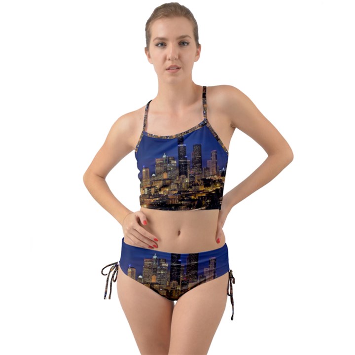 Skyline Downtown Seattle Cityscape Mini Tank Bikini Set