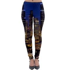 Skyline Downtown Seattle Cityscape Lightweight Velour Leggings