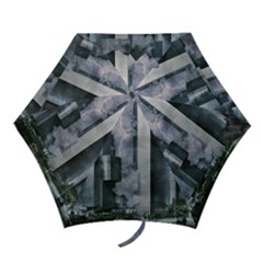 Digital Art City Cities Urban Mini Folding Umbrellas by Simbadda