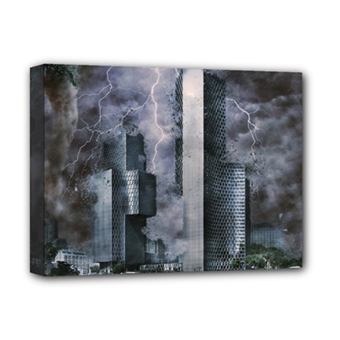 Digital Art City Cities Urban Deluxe Canvas 16  X 12   by Simbadda