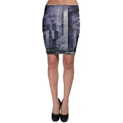 Digital Art City Cities Urban Bodycon Skirt by Simbadda