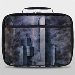 Digital Art City Cities Urban Full Print Lunch Bag by Simbadda