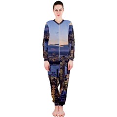 Panoramic City Water Travel Onepiece Jumpsuit (ladies)  by Simbadda