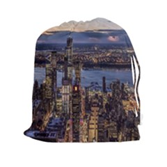 Panoramic City Water Travel Drawstring Pouches (xxl) by Simbadda