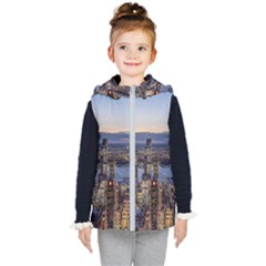 Panoramic City Water Travel Kid s Hooded Puffer Vest by Simbadda