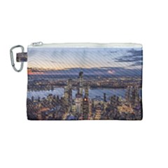 Panoramic City Water Travel Canvas Cosmetic Bag (medium) by Simbadda