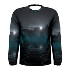 Skyline Night Star Sky Moon Sickle Men s Long Sleeve Tee by Simbadda