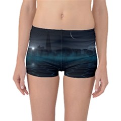 Skyline Night Star Sky Moon Sickle Boyleg Bikini Bottoms by Simbadda