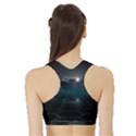 Skyline Night Star Sky Moon Sickle Sports Bra with Border View2