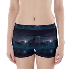 Skyline Night Star Sky Moon Sickle Boyleg Bikini Wrap Bottoms by Simbadda