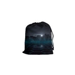 Skyline Night Star Sky Moon Sickle Drawstring Pouches (xs)  by Simbadda