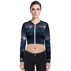 Skyline Night Star Sky Moon Sickle Bomber Jacket