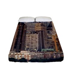 New York Skyline Manhattan Hudson Fitted Sheet (full/ Double Size) by Simbadda