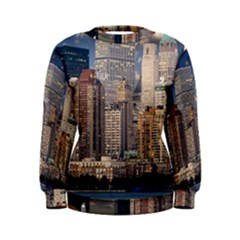 New York Skyline Manhattan Hudson Women s Sweatshirt by Simbadda