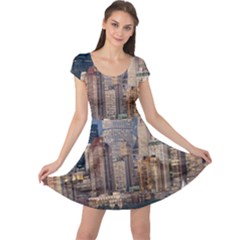 New York Skyline Manhattan Hudson Cap Sleeve Dress by Simbadda