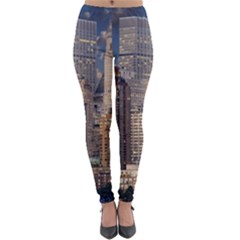 New York Skyline Manhattan Hudson Lightweight Velour Leggings by Simbadda