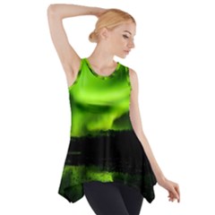 Aurora Borealis Northern Lights Sky Side Drop Tank Tunic by Simbadda