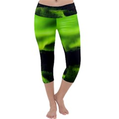 Aurora Borealis Northern Lights Sky Capri Yoga Leggings by Simbadda