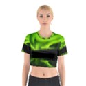 Aurora Borealis Northern Lights Sky Cotton Crop Top View1