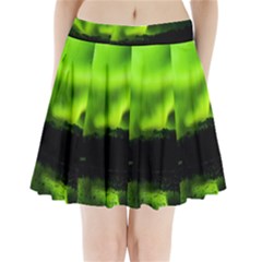 Aurora Borealis Northern Lights Sky Pleated Mini Skirt by Simbadda