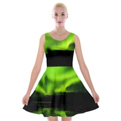 Aurora Borealis Northern Lights Sky Velvet Skater Dress