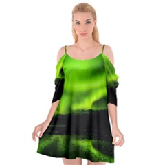 Aurora Borealis Northern Lights Sky Cutout Spaghetti Strap Chiffon Dress by Simbadda