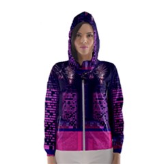 Architecture Home Skyscraper Hooded Wind Breaker (women) by Simbadda