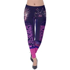 Architecture Home Skyscraper Velvet Leggings by Simbadda