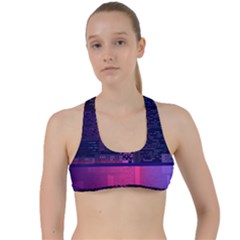 Architecture Home Skyscraper Criss Cross Racerback Sports Bra by Simbadda