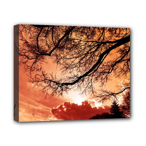 Tree Skyline Silhouette Sunset Canvas 10  X 8  by Simbadda