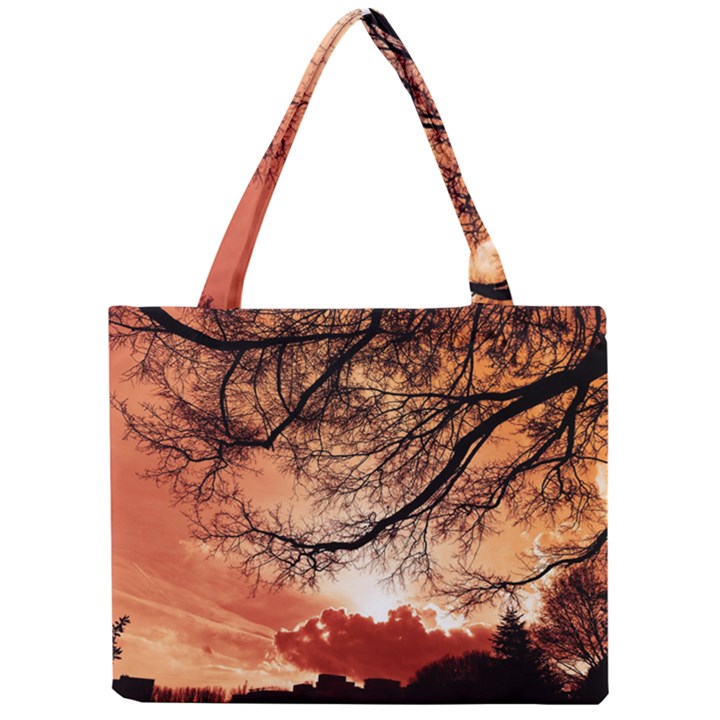 Tree Skyline Silhouette Sunset Mini Tote Bag