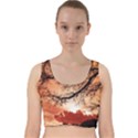 Tree Skyline Silhouette Sunset Velvet Racer Back Crop Top View1